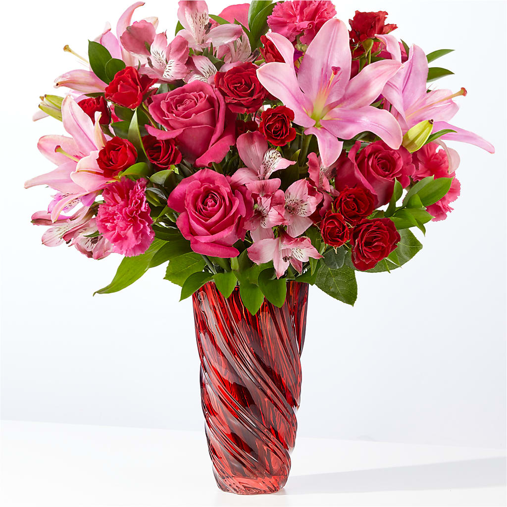 In Love Bouquet with Luxe Swirl Vase – ANDREA'S FLOWERS ORLANDO, Orlando FL
