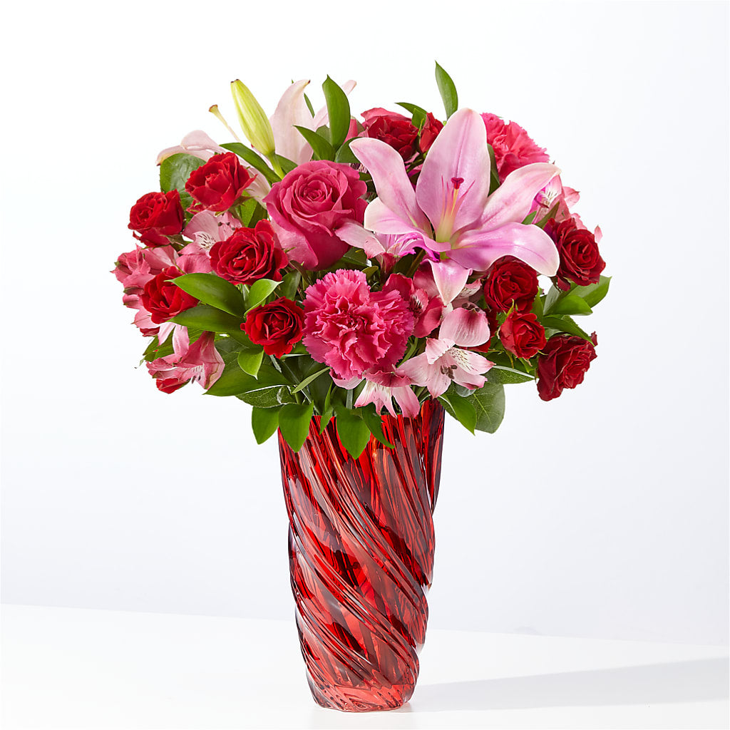 In Love Bouquet with Luxe Swirl Vase – ANDREA'S FLOWERS ORLANDO, Orlando FL