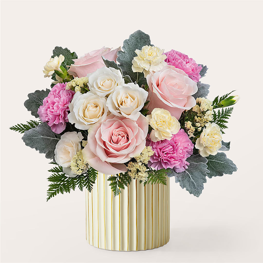 Blissful Moments Bouquet with Ivory Vase – ANDREA'S FLOWERS ORLANDO, Orlando FL
