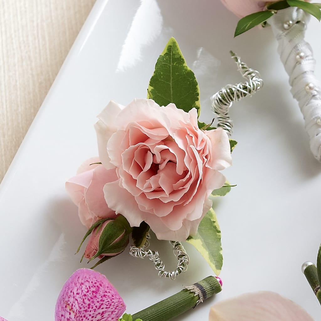 Pink Spray Rose Boutonniere – ANDREA'S FLOWERS ORLANDO, Orlando FL