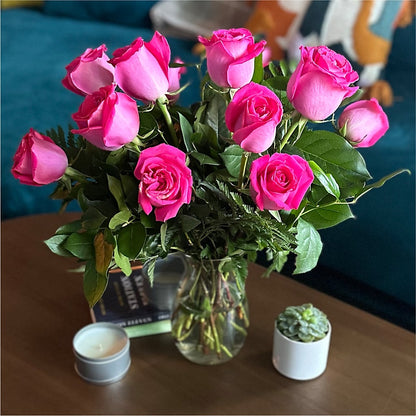 Long Stem Pink Rose Bouquet – ANDREA'S FLOWERS ORLANDO, Orlando FL