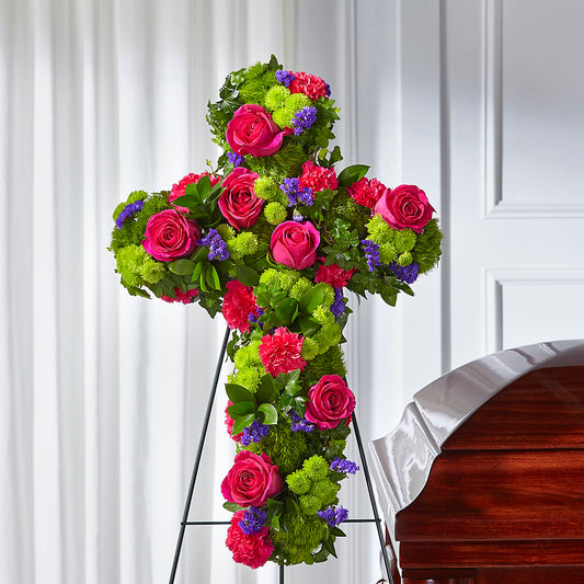 Tribute Rose Floral Cross – ANDREA'S FLOWERS ORLANDO, Orlando FL