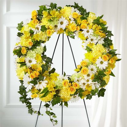 Golden Remembrance Wreath – ANDREA'S FLOWERS ORLANDO, Orlando FL