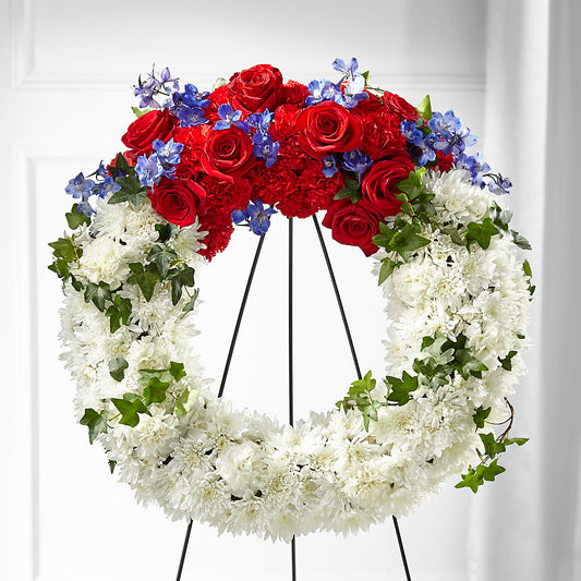 Patriotic Passion Wreath – ANDREA'S FLOWERS ORLANDO, Orlando FL