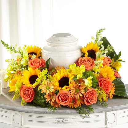 Faithful Sunflower Cremation Adornment – ANDREA'S FLOWERS ORLANDO, Orlando FL