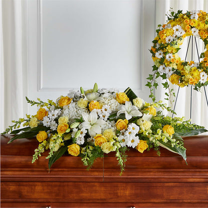 Golden Harmony Casket Spray – ANDREA'S FLOWERS ORLANDO, Orlando FL