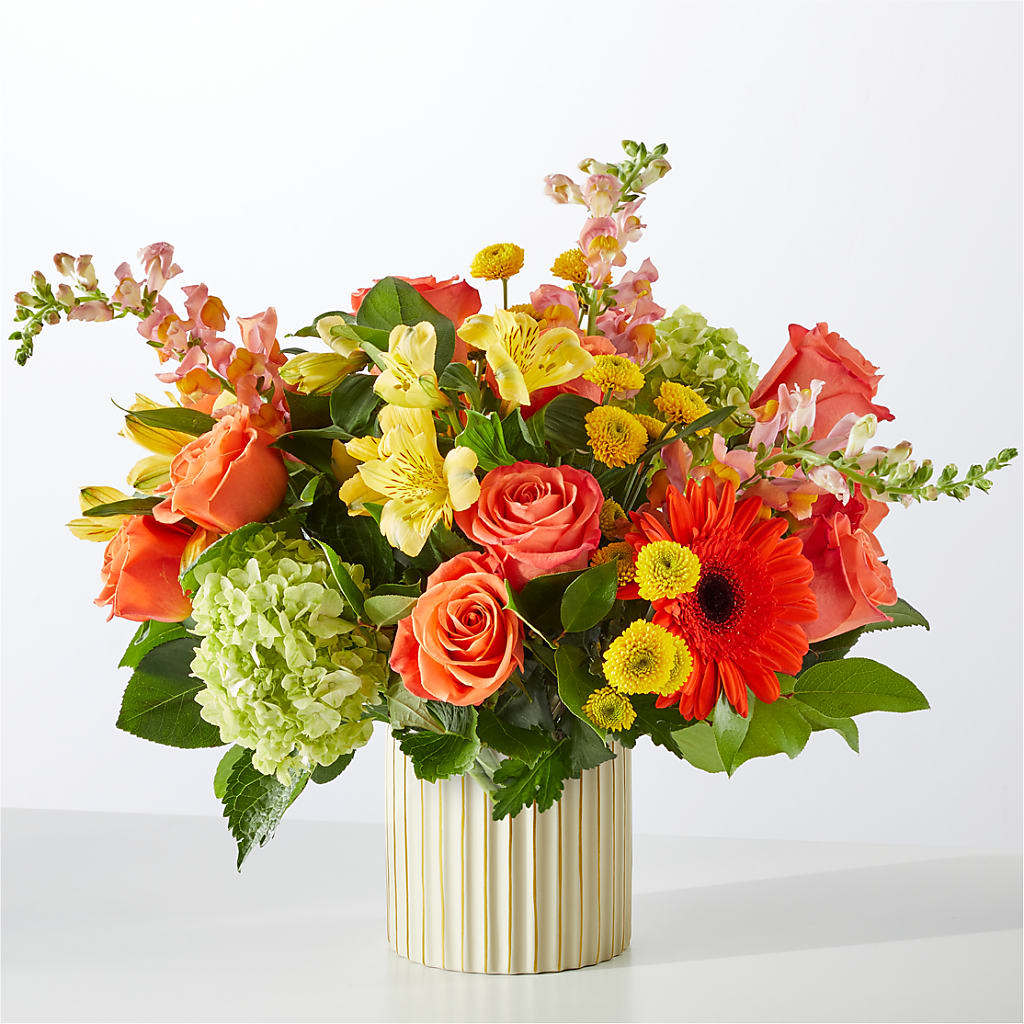 Autumn Sunshine Bouquet with Ivory Vase – ANDREA'S FLOWERS ORLANDO, Orlando FL