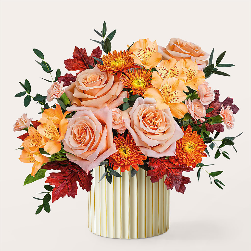 Spiced Latte Bouquet with Ivory Vase – ANDREA'S FLOWERS ORLANDO, Orlando FL