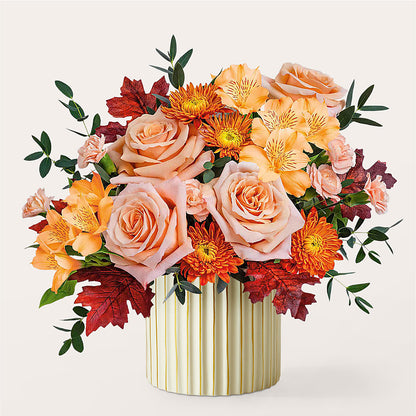 Spiced Latte Bouquet with Ivory Vase – ANDREA'S FLOWERS ORLANDO, Orlando FL