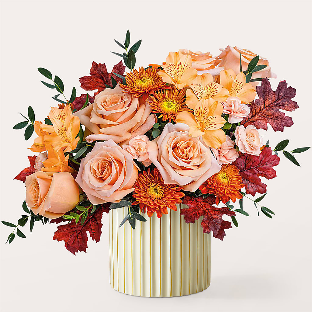 Spiced Latte Bouquet with Ivory Vase – ANDREA'S FLOWERS ORLANDO, Orlando FL