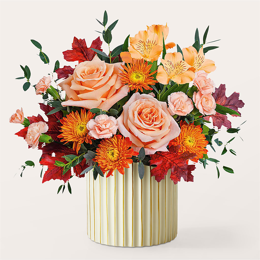 Spiced Latte Bouquet with Ivory Vase – ANDREA'S FLOWERS ORLANDO, Orlando FL