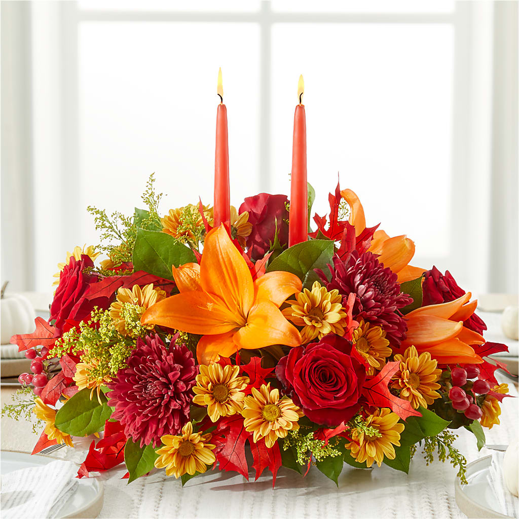 Autumn's Embrace Centerpiece – ANDREA'S FLOWERS ORLANDO, Orlando FL