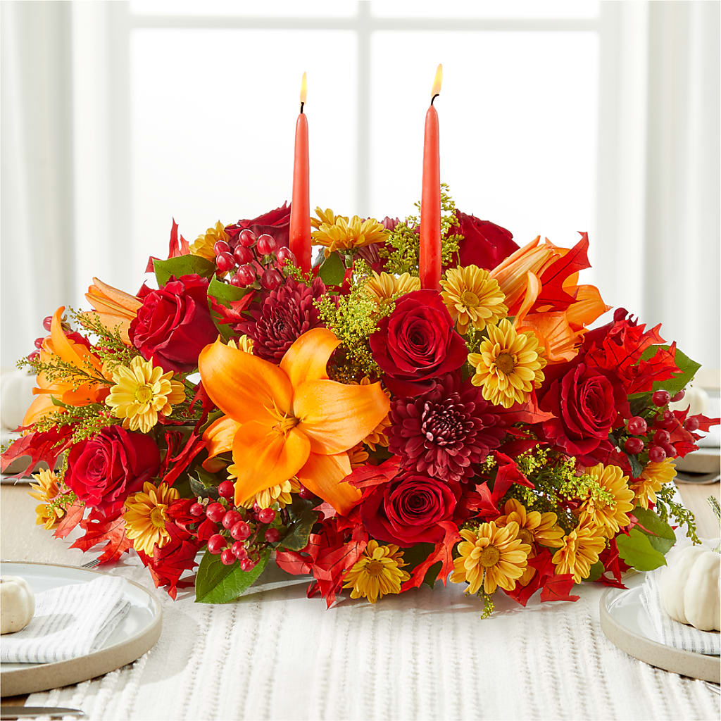 Autumn's Embrace Centerpiece – ANDREA'S FLOWERS ORLANDO, Orlando FL
