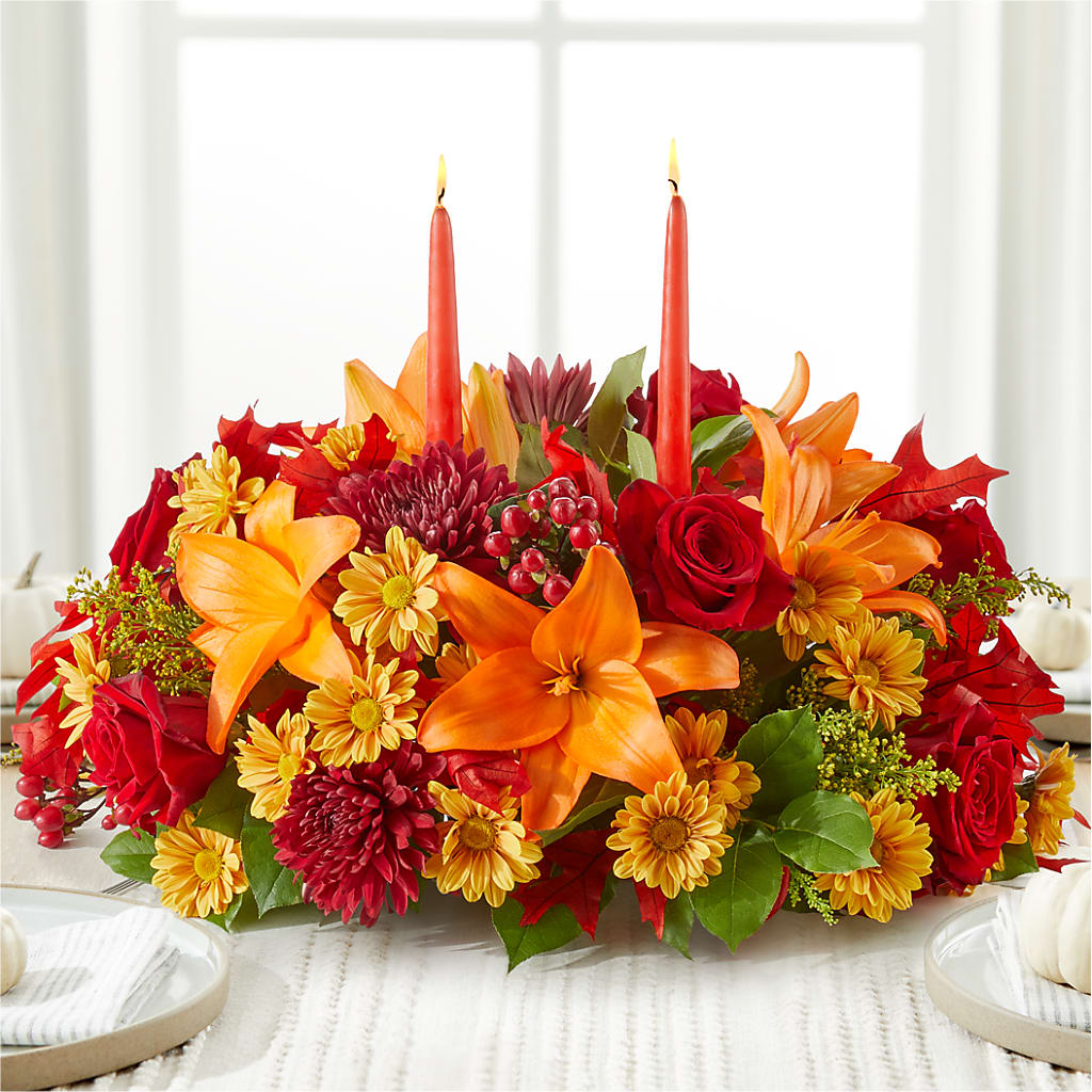 Autumn's Embrace Centerpiece – ANDREA'S FLOWERS ORLANDO, Orlando FL